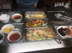 salad etc. on the buffet at Loving Hut in Nuremberg
