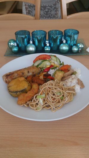 buffet by weight. around EUR 8. at Loving Hut in Nuremberg