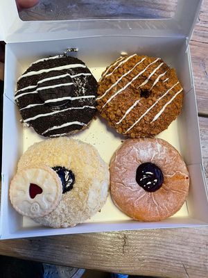 The oreo and biscoff were really good at Planet Doughnut in Shrewsbury