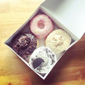 Vegan doughnut box of 4 at Planet Doughnut in Shrewsbury