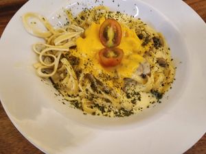 Fettuccini mushroom at Tyfel Coffee in Jakarta