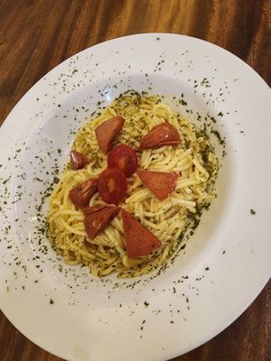 Spaghetti aglio olio at Tyfel Coffee in Jakarta