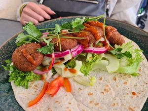 Falafelwrap at Pappa Blå in Borgholm