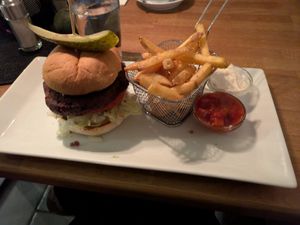 Truffle burger at Pappa Blå in Borgholm