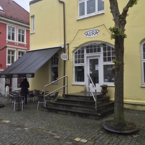 main entrance at Cafe Aura in Bergen