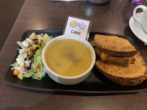 Lentil soup and toastie   at The Beech Tree in Glasgow