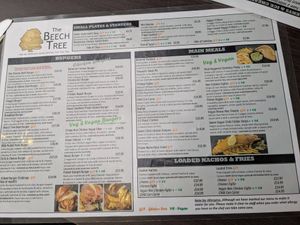 Menu as of September 2025 at The Beech Tree in Glasgow