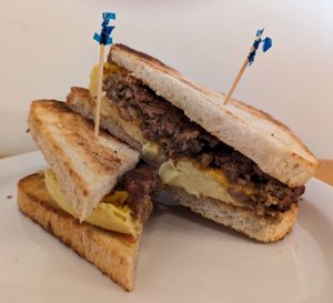 breakfast sandwich at Tiny's Coffee - South East in Portland