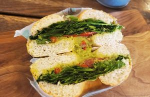 Vegan guacamole bagel at Bagel Lounge  in Karlovy Vary