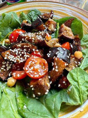 Eggplant saladd  at Bagel Lounge  in Karlovy Vary