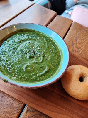 Nice spinach soup at Bagel Lounge  in Karlovy Vary