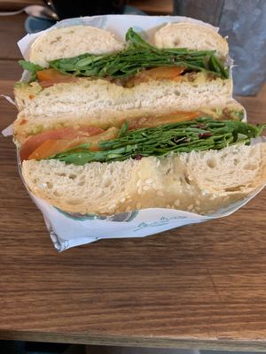 Vegan bagel at Bagel Lounge  in Karlovy Vary