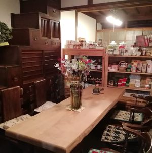 Cafe interior at Cafe & Marche in Gujo