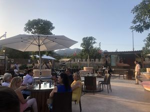 Outdoor setting (there is an indoors too) at Kingdom of Alcazar in Mallorca