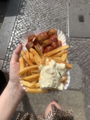 vegan currywurst  at Curry 61 in Berlin