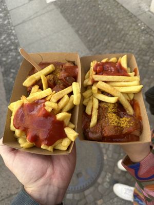 Super tasty vegan curry wurst  at Curry 61 in Berlin