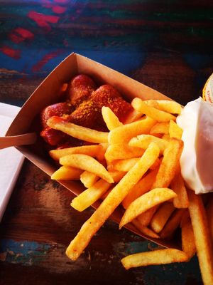 Currywurst at Curry 61 in Berlin