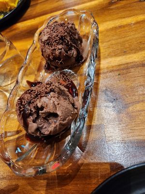 Chocolate ice cream at Tikka Take in Canberra