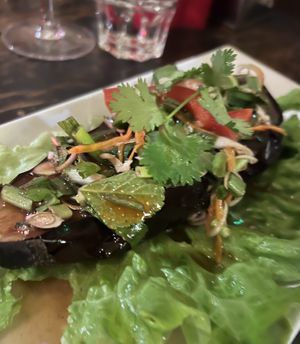 Aubergine starter   at Ya Lamaï in Paris