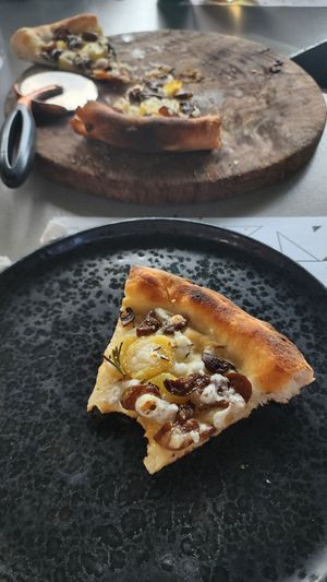 Potato mushroom vegan pizza at Nomad Urban Eatery in Seef