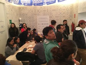 Seating at Churrería El Moro in Mexico City