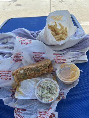 THE WHOLE MEAL 😋  at Hot Dog Tommy's in Cape May