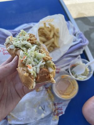 The slaw on the dog just made it that much better    at Hot Dog Tommy's in Cape May