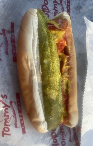 Carrot Dog with standard toppings  at Hot Dog Tommy's in Cape May