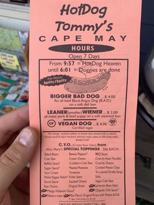 Vegan dogs at Hot Dog Tommy's in Cape May