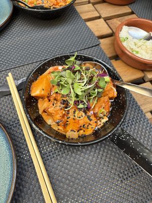 Delicious vegan Tofu Satay  at Roots Experience in Lisbon