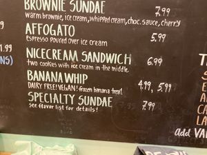 The banana whip on the board at Nicecream in Arlington