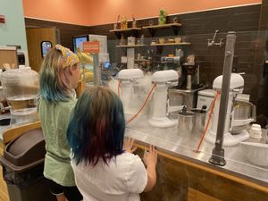 Kids enjoyed the show as the banana whip was made at Nicecream in Arlington