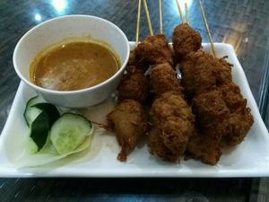 Satay made mostly from soy and mushrooms at Xing Hua Vegetarian 兴化美食 - Albert Mall in Central Singapore