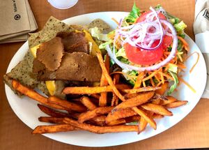 Oklahoma Burger  at Native Foods in West Los Angeles