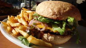 The classic double cheese... at Native Foods in West Los Angeles