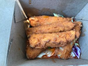 Buffalo wings to go. Delicious! at Native Foods in West Los Angeles