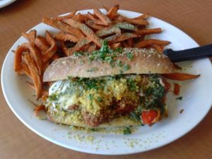 meatball sandwich at Native Foods in West Los Angeles