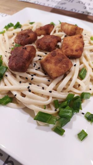 Tallarines a lo Alfredo at Organic Land in Lima