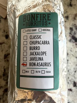 The Bon-asaurus  at Bonfire Burritos in Golden