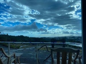 Incredible view with outdoor balcony seating. Come here for sunset!!! at Morphos in Monteverde