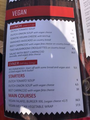 Vegan options 19-9-2020 at Schippperscafé ‘t Ankertje in Enkhuizen