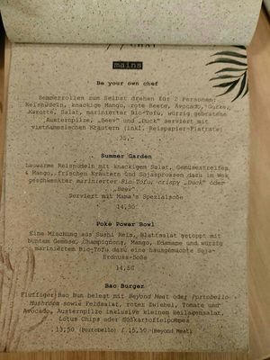 Menu mains I at Hippie Chay in Munich