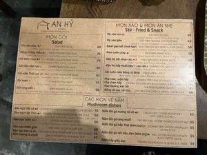 Speisekarte Seite 1  at An Hy in Hoi An