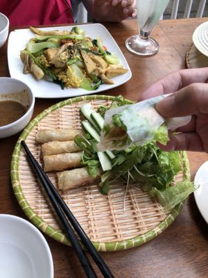 Self wrap Cau Lau, delicious😋 at An Hy in Hoi An
