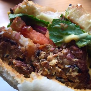 Close-up (to show the yummy layers) 💕 at Plant Cafe & Kitchen - Itaewon in Seoul