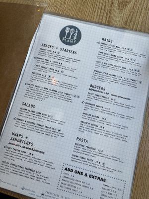 Menu  at Plant Cafe & Kitchen - Itaewon in Seoul