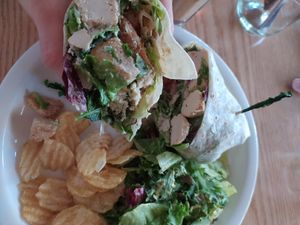 Caesars wrap with onion rings at Plant Cafe & Kitchen - Itaewon in Seoul