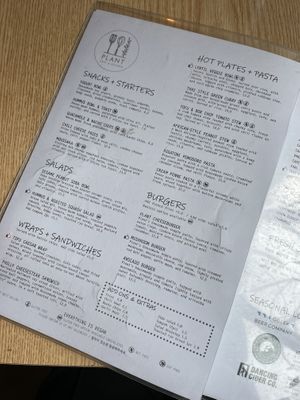 Menu  at Plant Cafe & Kitchen - Itaewon in Seoul