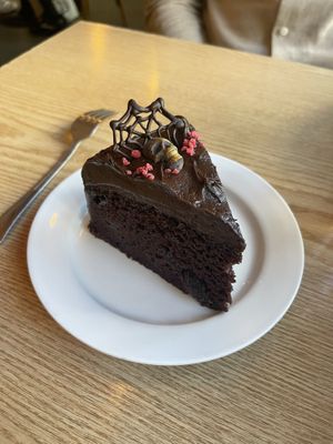 „Black forest cake“ (As a German from the Blackforest area: It‘s not black forest cake BUT it‘s a pretty good chocolate cake with cherries 😊)  at Plant Cafe & Kitchen - Itaewon in Seoul