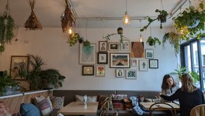 Cafe interior at Plant Cafe & Kitchen - Itaewon in Seoul